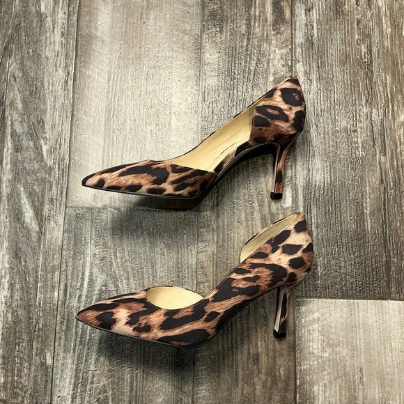 Jessica Simpson Leopard Print Pointed Toe D'Orsay Pump Size 7.5 - Picture 10 of 16